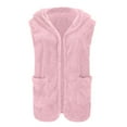 thumbnail image 5 of MaFYtyTPR Fuzzy Fleece Vest for Women Fashion Women Velvet Cardigan Pocket Zipper Sleeveless Loose Jackets Tops Pink XL, 5 of 5