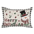 thumbnail image 2 of Merry Christmas Winter Throw Pillow Cover,Snowman Snowflake Xmas Plaid Rectangle Decorative Pillow Case Protector Soft Cushion Cover Lumbar Pillowcase for Couch Sofa Bedroom Car Chair Decor 12x20 In, 2 of 8