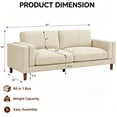 thumbnail image 2 of Aukfa 87" Modern Sofa Couch Oversized 3-Seater Sofa for Living Room, 23" Deep Seat, Corduroy, Beige, 2 of 9