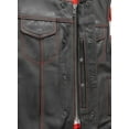thumbnail image 4 of First Mfg Co - Born Free - Men's Motorcycle Biker Riding Black Leather Vest - Large, 4 of 5
