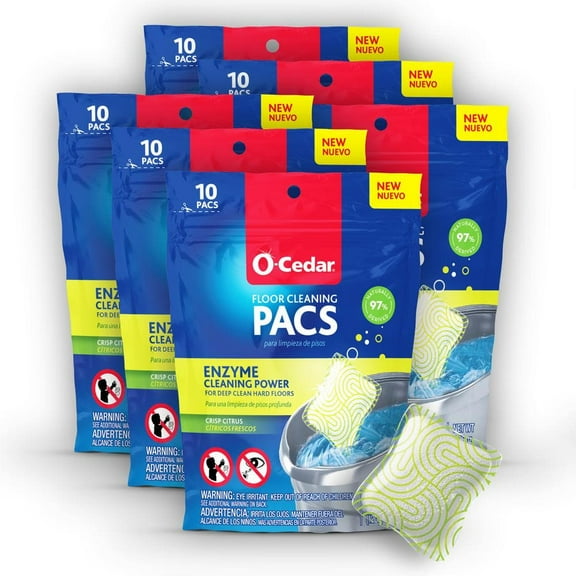 O-Cedar O-Cedar PACS Hard Floor Cleaner, Crisp Citrus Scent (10-Count) (6-Pack)