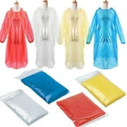 Wepro 4Pcs Disposable Adult Emergency Waterproof Rain Coat Poncho Hiking Camping Hood