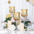 thumbnail image 2 of Efavormart Set of 3 Hurricane Long Stem Gold Foil Crackle Glass Vases Candle Holder Set - 16"/14"/12", 2 of 5