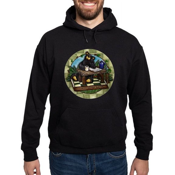 CafePress - Coffee Drinking Bear Hoodie (Dark) - Pullover Hoodie, Classic, Comfortable Hooded Sweatshirt