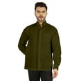 thumbnail image 1 of Bestman Solid Long Sleeve Shirt For Mens Front Double Button Placket Chinese Collar Shirt, 1 of 7