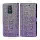 thumbnail image 1 of Funda de piel con diseño de gato y perro para Xiaomi Redmi 10x 4g, color morado, 1 of 5
