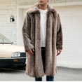 thumbnail image 2 of ZACPNCV Mens Long Faux Fur Coat Furry Jacket Lapel Collar Shaggy Jackets Winter Warm Outerwear Parka Overcoat, 2 of 6