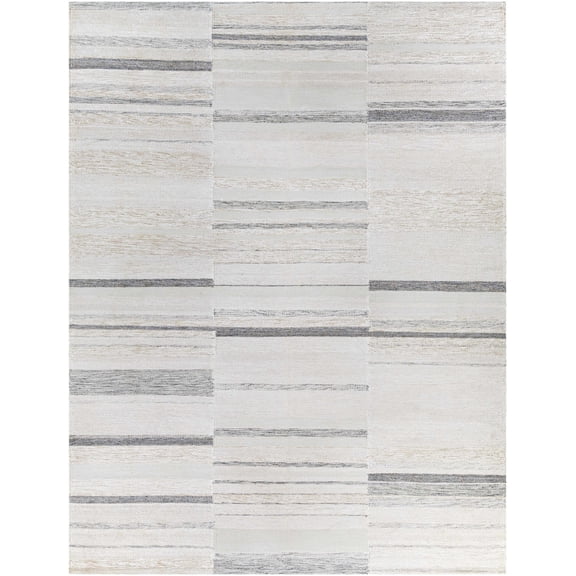BoutiqueRugs Hantsport Bohemian, Transitional Area Rug - Black, Medium Gray, Light Gray - 10' x 14'