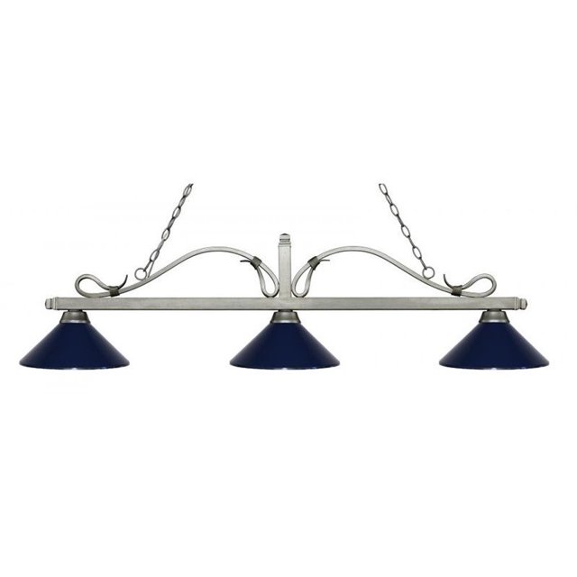 Z-Lite Melrose 3 Light Billiard Light in Antique Silver