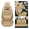 thumbnail image 1 of Maidao Car Seat Covers Leather Set for Honda for HR-V 2016-2022 5 Seats Front Rear Cushion Protector with Headrest Beige, 1 of 9