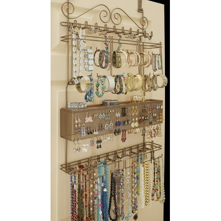 longstem overdoor organizer bronze pieces jewelry walmart