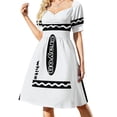 thumbnail image 1 of Vestido de manga corta esencial para parejas, disfraz de Halloween, caja de crayones blancos, para mujer, verano 2025, 1 of 7