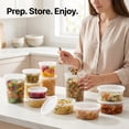 thumbnail image 6 of JoyServe Deli Food Storage Containers with Lids - (48 Sets) 24-32 Oz Quart Size & 24-16 Oz Pint Size Plastic Airtight Takeout Meal Prep Storage, BPA-Free, Dishwasher, Microwave Safe, 6 of 10