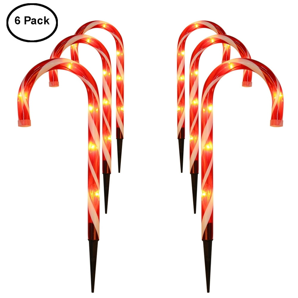 Candy Cane Lights - Cane Candy Decorations - Outdoor Pathway Light with ...