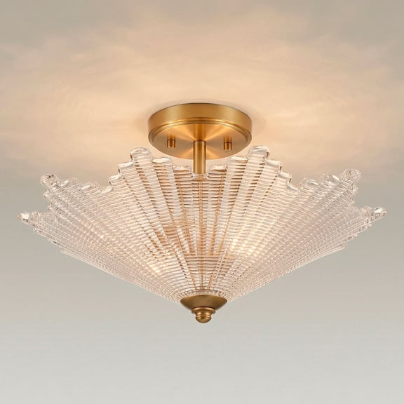 Possini Euro Design Possini Euro Sambuco 17 1/2"W Warm Brass 2-Light Bowl Ceiling Light