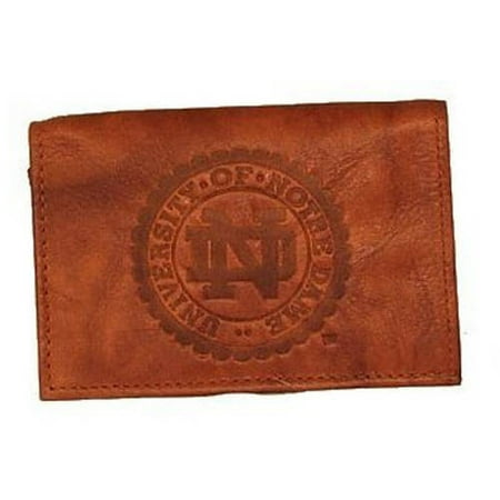 - NCAA Notre Dame Embossed Leather Trifold Wallet
