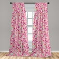 thumbnail image 2 of Floral Themed Window Curtains, Garden Scene Inspirations Watercolor Dreamy Flowers Vintage Art, Lightweight Decor 2-Panel Set with Rod Pocket, Pair of - 28"x63", Mint Green Hot Pink Rose, by Ambesonne, 2 of 3