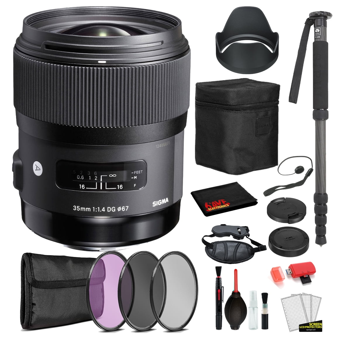 Sigma 35mm f/1.4 DG HSM Art Lens for Canon EF Bundle