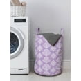 thumbnail image 3 of Abstract Laundry Bag, Paisley Inspired Vintage Style Motifs Hand Drawn Like in Monochrome, Hamper Basket with Handles Drawstring Closure for Laundromats, 13" x 19", Pale Lilac and White, by Ambesonne, 3 of 4