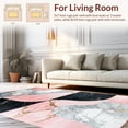 thumbnail image 2 of Flatwoven High Traffic Area Rug, Contemporary Black and Gray Abstract Design, Non Slip, Stain Resistant, Washable Area Rugs for Living Room, Bedroom(Pink, 4X6), 2 of 8