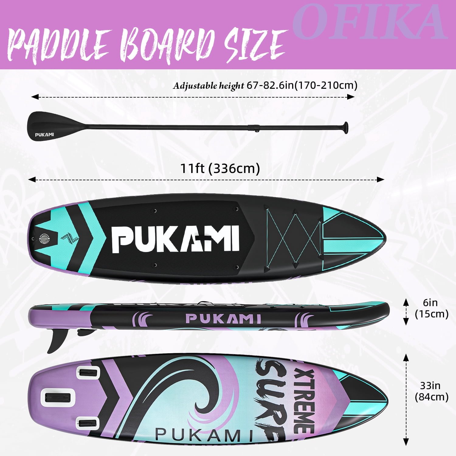 Waleaf 11‘ Inflatable Stand Up Paddle Board with Premium SUP Paddle Board Accessories & Carry Bag,Paddle,Pump,Leash,Wide Stable Design,Non-Slip Deck,Surf Control for Adults & Youth