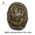 thumbnail image 2 of Lyrical Hair Toupee for Men Fine Mono Mens Toupee Human Hair Replacement Systems Monofilament with NPU Hairpiece for Man Black Brown Blonde Gray Hair Wig Unit, 2 of 6