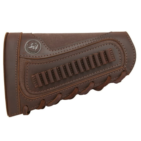 WAYNE S DOG Leather Canvas Rifle Gun AMMO Buttstock Cover for .22MAG .22LR .17HMR Right Handed