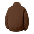 thumbnail image 4 of hlysgo Winter Puffer Jackets for Men no Hood Warm Stand Collar Zip up Windproof Jacket Men's Winter Down Work Coats Thicken Outerwear Coffee L, 4 of 5