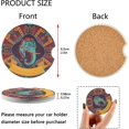 thumbnail image 3 of GZHJMY Solemn Tribal Elephant Totem Car Coasters 2 Pieces, Absorbent Ceramic Cork Base Car Coasters, Drink Cup Holder Coasters, with Finger Notches, Easy to Remove and Clean, 3 of 6