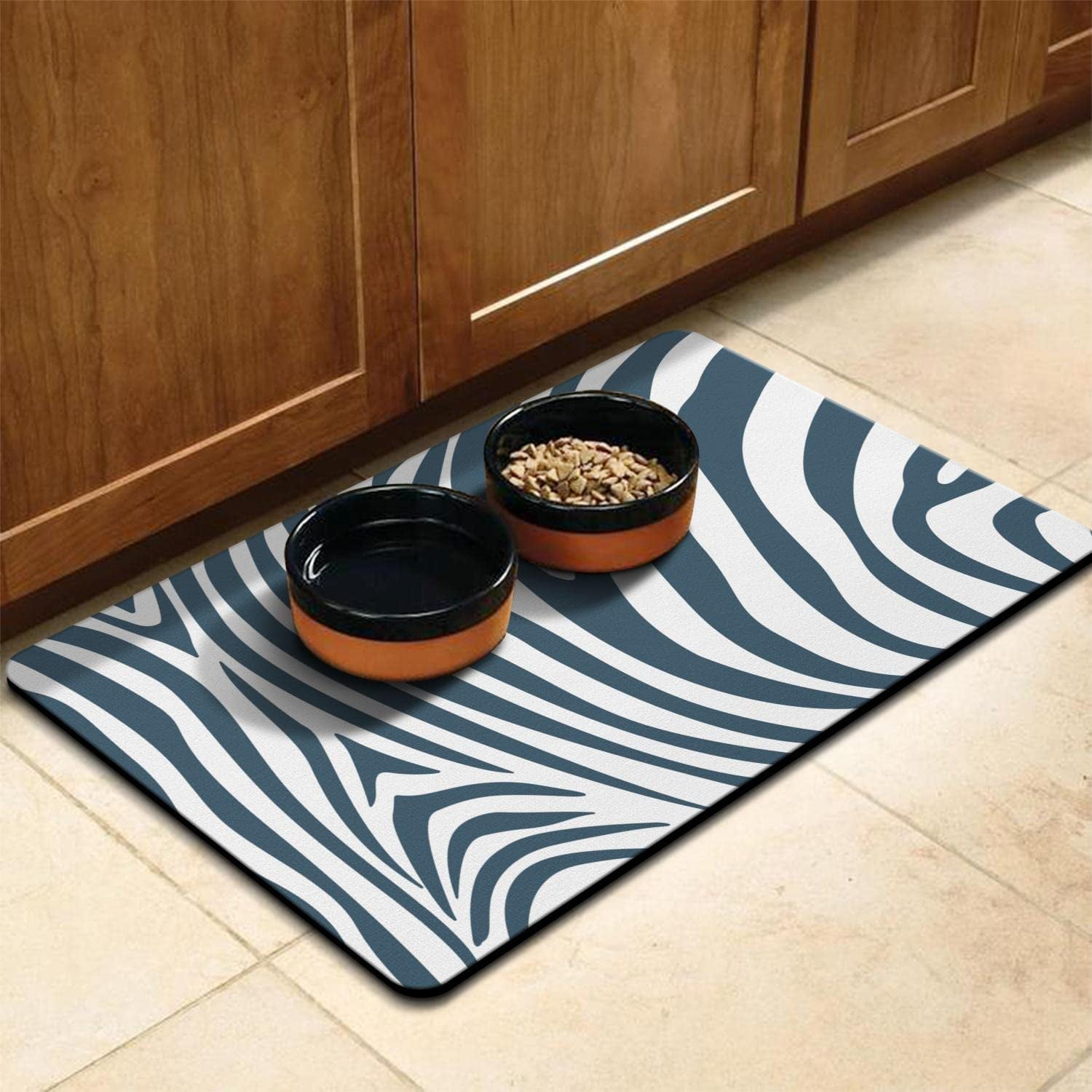 Dog Cat Pet Food Feeding Mat,Greenwood Mat for Dog Bowls and Water,Water  Absorbent,Non Slip Placemat,Easy to Clean 16 x24 