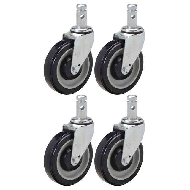 5 Caster Set Of 4 Swivels For Bun And Sheet Pan Racks With Heavy Duty Polyurethane Wheels