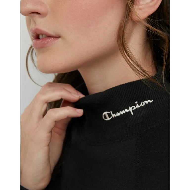 Champion Women s Powerblend Mock Neck Sweater Black W59220 586OEA 001