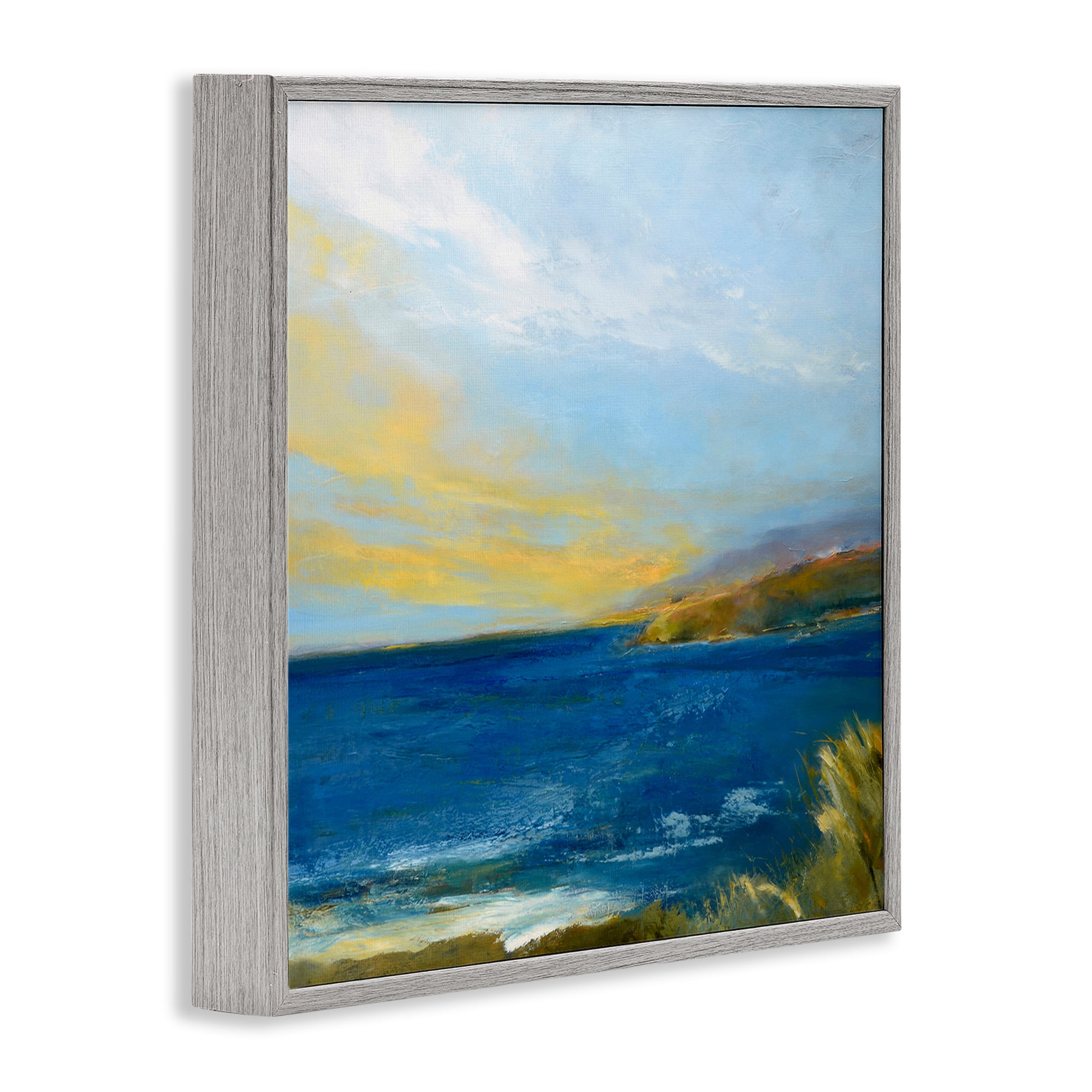 Stupell Industries Vibrant Ocean Light at Dusk Gray Framed Giclee Art, design by Patrick Dennis