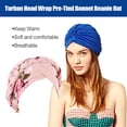 thumbnail image 2 of Minnieouse Pack de 3 estampados de moda turbante cómodo patrón europeo diademas estilo musulmán elasticidad accesorios para el cabello para Sombreros Rosado, 2 of 6