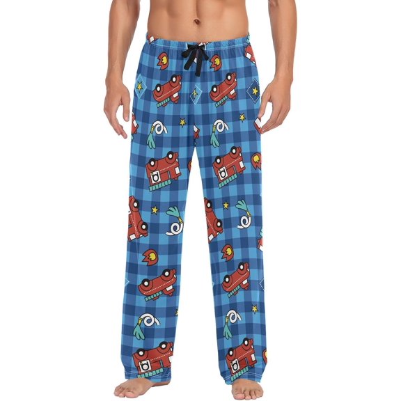 GZHJMY Pajama Pants for Men - Fire Truck, Loose Lightweight PJs Lounge Sleep Bottoms with Pockets Drawstring, Pajama Bottoms for Home and Rest, X-Large