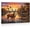 Frame-style, variant on Autumn Lakeside Deer Canvas Wall Art, Rustic Log Cabin Forest Wildlife Nature Scene Print for Living Room Bedroom Home Decor, Golden Sunset Landscape Art