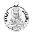 thumbnail image 2 of Sterling Silver Patron Saint St.Joshua Medal Pendant Necklace in 20 Inch Rhodium Plated Stainless Steel Chain, Deluxe Velvet Gift Box - Made in USA, 2 of 4
