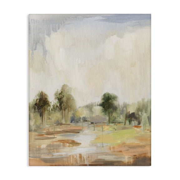Stupell Industries Summer Rain Landscape Landscape Painting Gallery Wrapped Canvas Art Print Wall Art, 24 x 30
