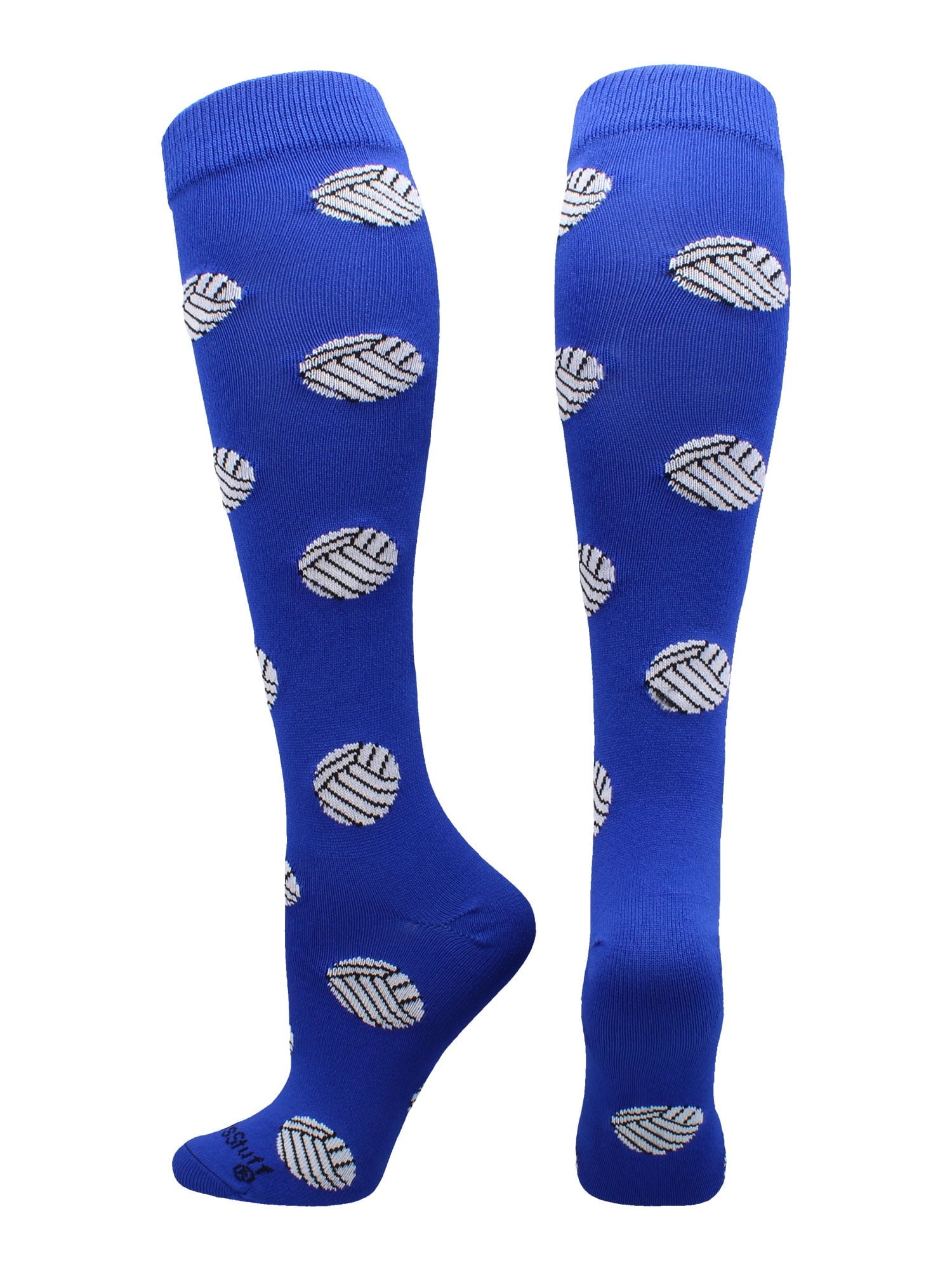 MadSportsStuff Volleyball Print Over the Calf Socks (Royal, Large