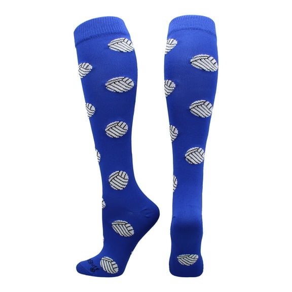 Volleyball Print Over the Calf Socks (Royal, Large)