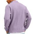 thumbnail image 5 of Purple Quarter Zip Men Corduroy Slim Fit Cozy Pullover Heavy Big and Tall S-5XL, 5 of 6