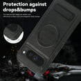 thumbnail image 6 of Dteck Magnetic Case for Google Pixel 9 Pro XL, Compatible with MagSafe, PU Leather TPU Bumper Shockproof Protective Cover with Kickstand,Black, 6 of 6