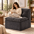 thumbnail image 3 of MEIGUGAO Armless Chenille Bean Bag Chair, 31.5-Inch,Grey, 3 of 7