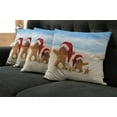thumbnail image 2 of Ambesonne Christmas Throw Pillow Cover 4 Pack, Santa Starfishes, 16", Grey and White, 2 of 6