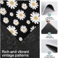 thumbnail image 3 of Black Daisy Flower Golden Centers Pattern Kitchen Rugs Sets Of 3,Kitchen Runner Rugs Non Skid Washable,Decorative Kitchen Floor Mats for Kitchen,Sink,Laundry,17"x30"+ 17"x47" + 17"x59", 3 of 6