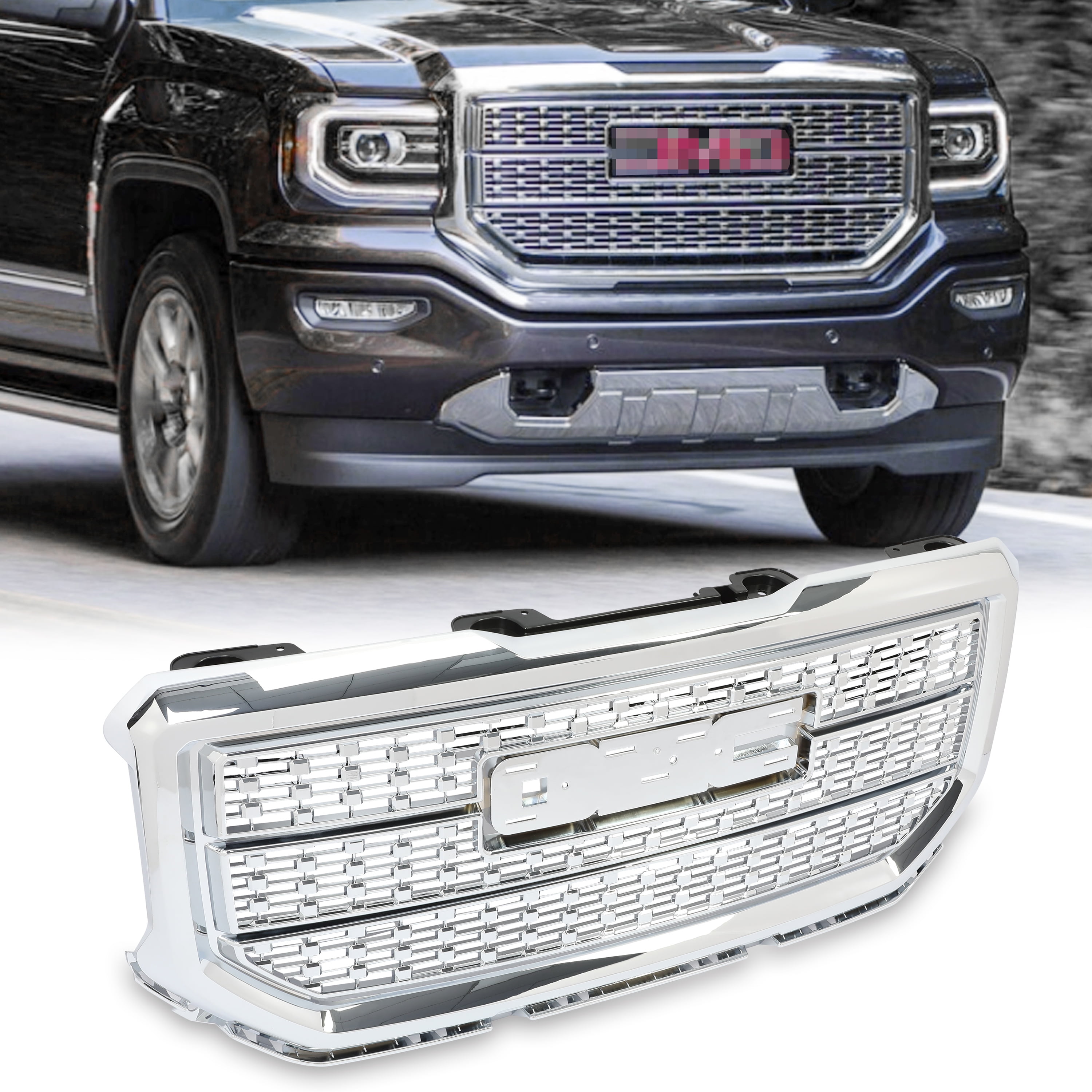 Kojem Front Bumper Upper Grill Mesh Grille Denali Style 16 17 18 GMC