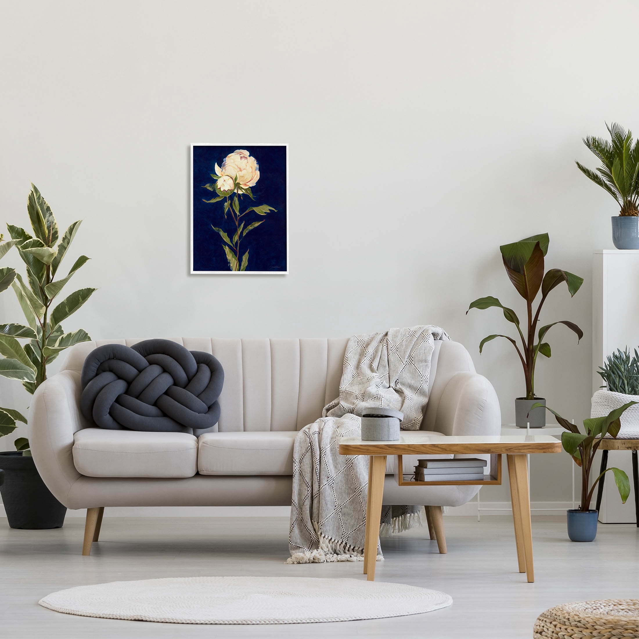 Stupell Industries Budding Rose Blossoms Painting White Framed Art Print Wall Art, Design by Liz Jardine