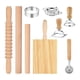 thumbnail image 1 of Juego de 9 Herramientas para Hacer Pasta, Rodillo de Madera, Tabla para Ñoquis, Cortador de Sellos para Ravioles, Rueda Cortadora de Masa, 1 of 6