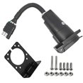 thumbnail image 1 of CARROFIX 4 Flat Truck to 7 Way Round Trailer Light Adapter Reverse Plug with Mounting Bracket, 1 of 4