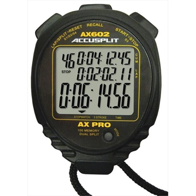Accusplit AX602 Multi Mode 100 Memory Stopwatch with Black Case